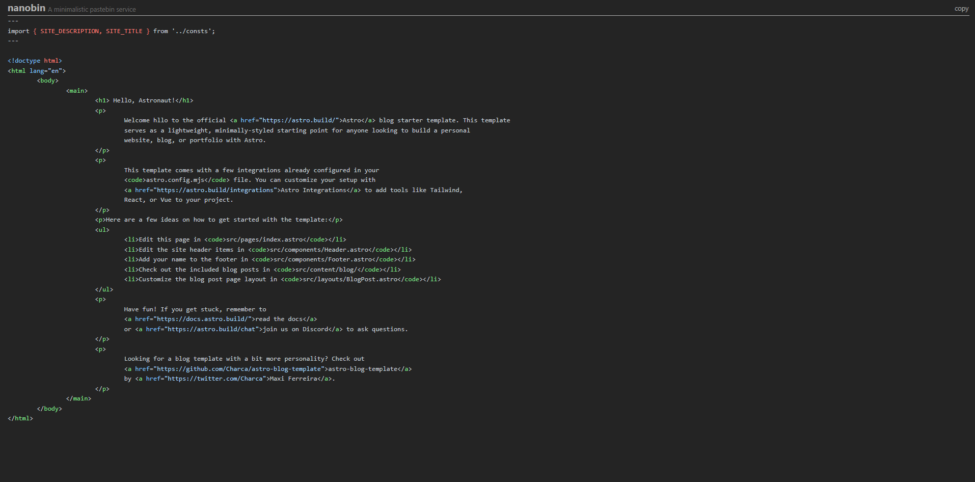 Nanobin screenshot